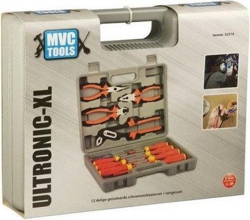 Gereedschapskoffer - schroevendraaiers en tangen - 12-delig