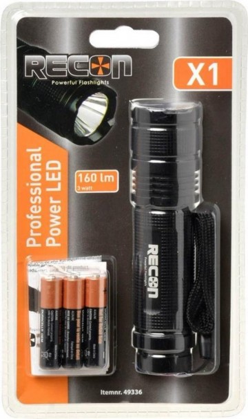 Recon X1 - Powerled zaklamp - 3W - incl batterijen Alletuinmachines.nl Afbeelding 2