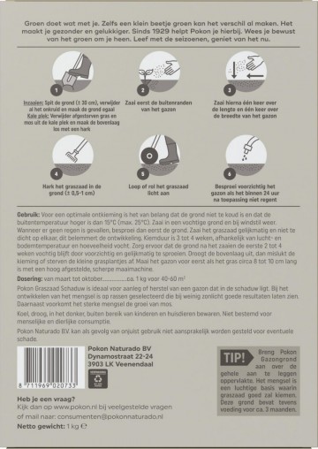 Pokon Graszaad Schaduw - 1kg - Gazonzaad Alletuinmachines.nl Afbeelding 2